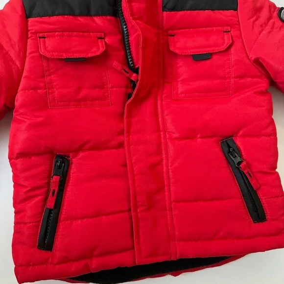 (New) Kids Winter / Raincoat Red & Black W/ Hoodie Rothschild For 12M with Hat